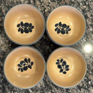 Plaltzgraff Folk Art Ceramic Bowls with Floral Design set of 4